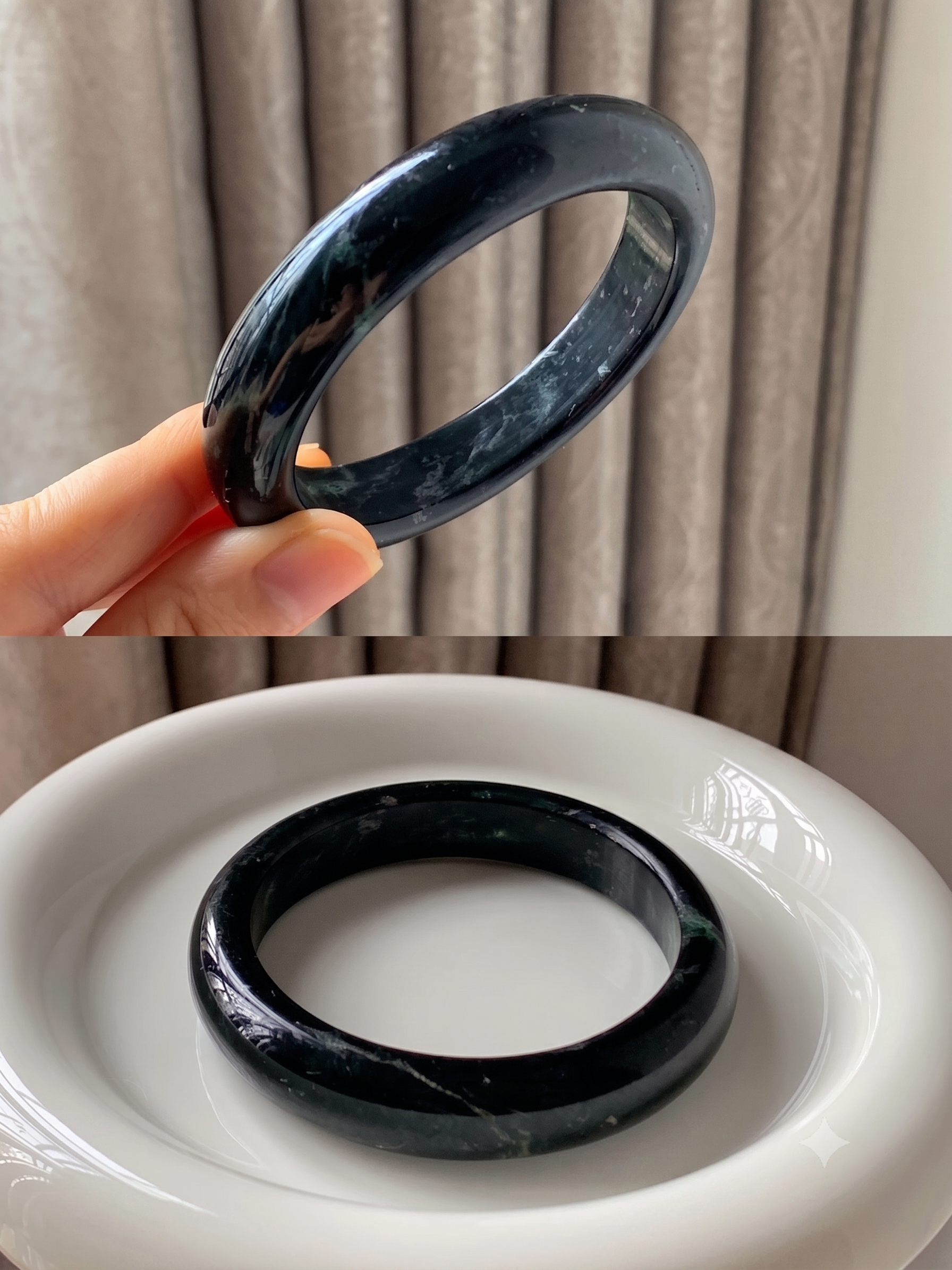 Vòng Ngọc Liền Đen Ánh Lục (M39)